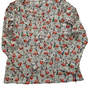NEW Womens Sleep Sense Holiday PrintKnit Long Sleeve Henley SleepTop